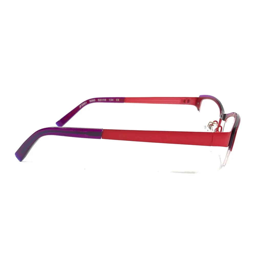 J.F. Rey Eyeglasses Frames JF2551 3080 Red Purple Cat Eye Half Rim 52-18-134